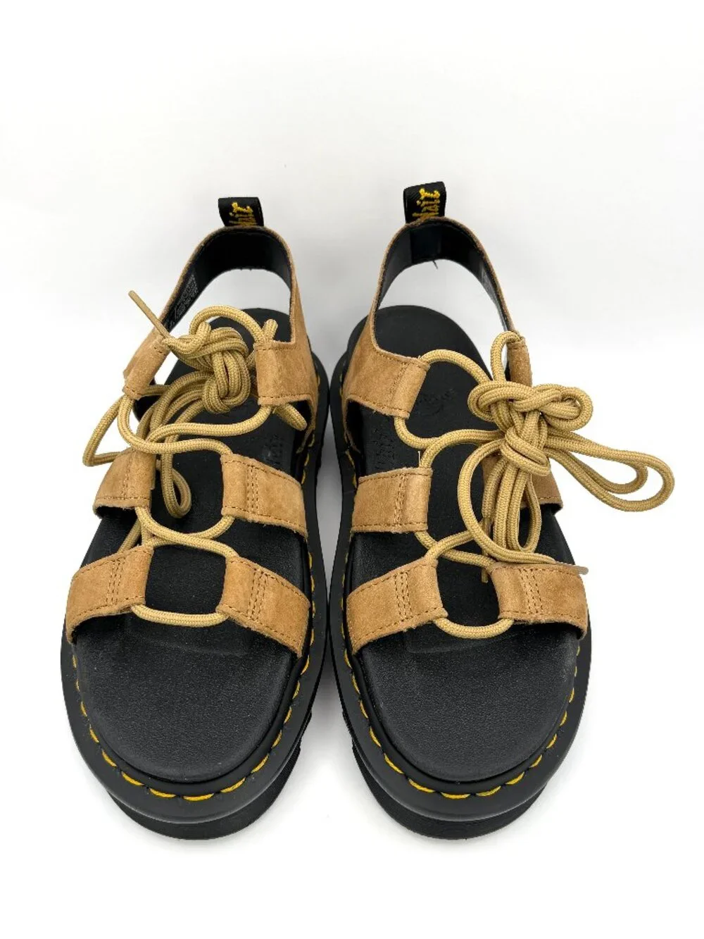 Dr. Martens Nartilla Women's Savannah Tan Suede Lace-Up Gladiator Sandals US 8 M